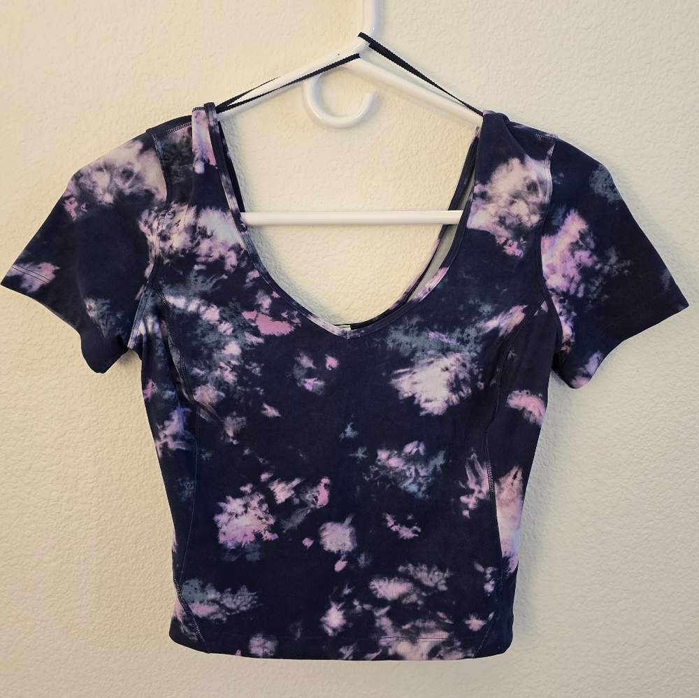 Lululemon Align T-Shirt - Size 4 - Tie Dye Mineral Blue